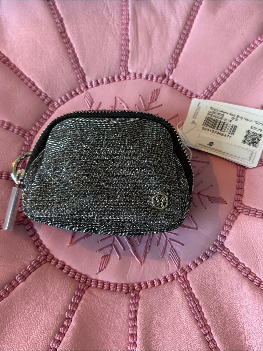 NWT Lululemon Everywhere Belt Bag Nano *Glitter Silver Graphite Grey Rare